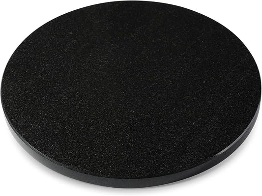 Black Marble Lazy Susan for Kitchen Counter, 16'' Marble Turntable for Dinning, Lazy Susan Organizer for Cabinet, Serving Rotation Spinning Tabletop Organizer Swiveling, Spice Rack Storage by Koville