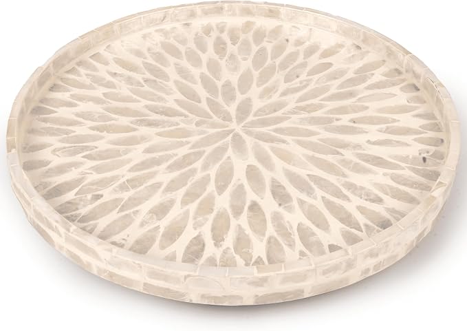 Mother of Pearl Turntable Organizer - Table & Countertop, Cabinet & Pantry Lazy Susan (12.5 in) - Image 8