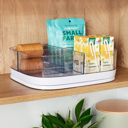 YouCopia MagicTrack Turntable with 4 Bins, Rectangle Lazy Susan Organizer by YouCopia
