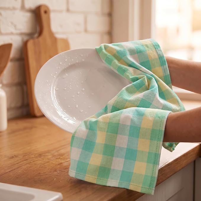 Urban Villa Kitchen Towels Cotton Dish Towels 20”x30” (Set of 6) Greensand - Image 7