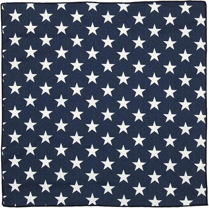 Blue and White Cloth Napkins Dinner, July 4 Decor Patriotic, Mix with Red White and Blue Stars and Stripes, 100% Cotton Linen Napkins 18" x 18" Pk 4 - Image 7
