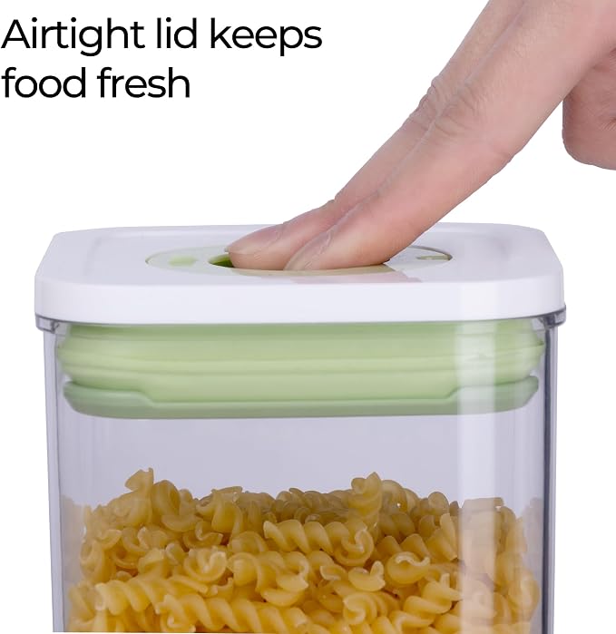 Pop Airtight Food Storage Containers with Time Recording Lids, BPA-Free Stackable Plastic Storage Containers Set of 4, Dry Cereal Container Set for Pantry Countertop Fridge Organization - Image 2