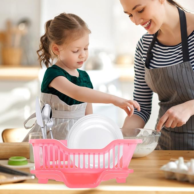Kichvoe 1set Kitchen Dish Draining Rack Multi-Purpose Household Drying Basket for Dishes Bowls and Utensils for Home and Restaurant Use Space-Saving Design Easy Drainage System - Image 3