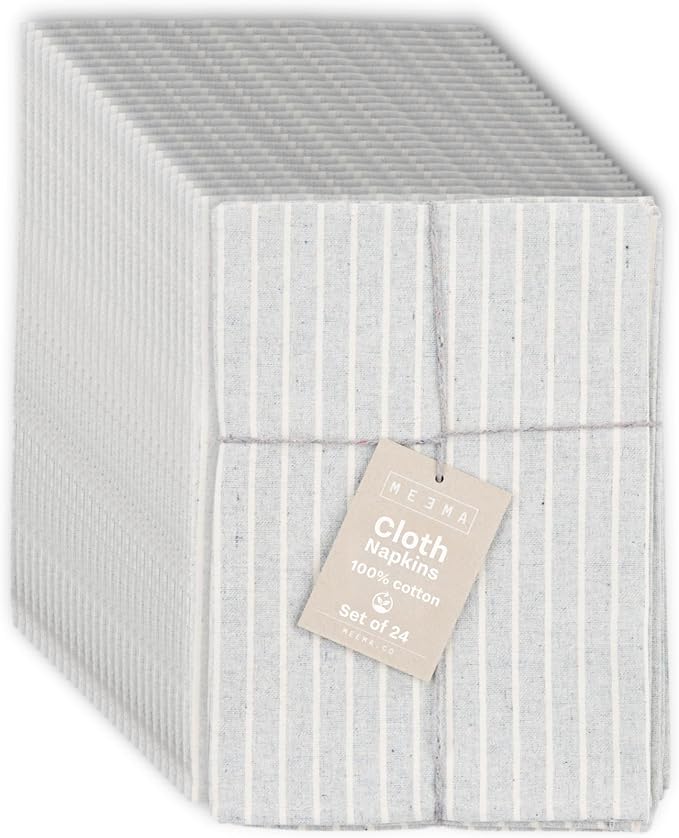 Cloth Napkins, Washable Cotton Dinner Napkins, Kitchen Table Gift Set by MEEMA