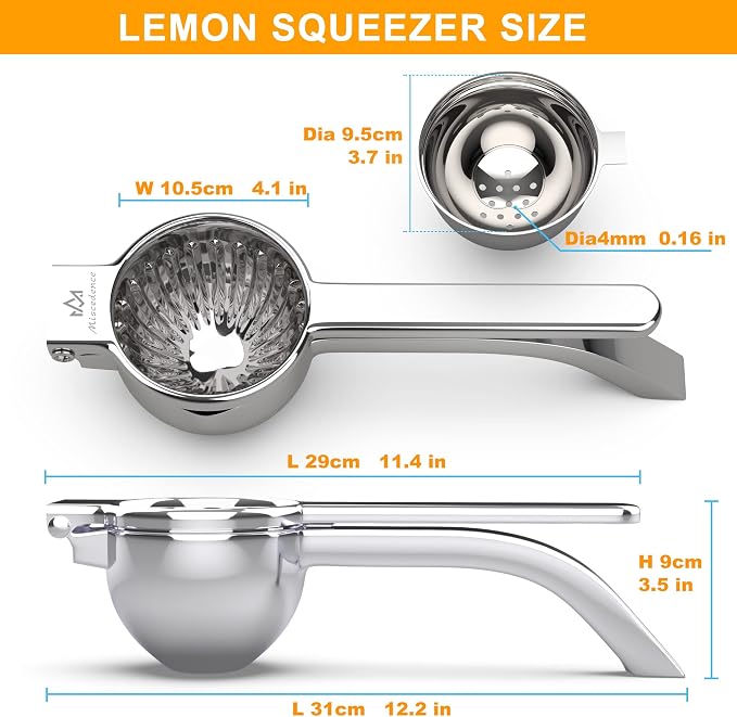 Large lemon squeezer, Manual Juicers stainless steel citrus juicer All Size Fruits Can Squeeze Juice, Large Yield, Suitable For Lemons, Oranges, Pomegranates, Grapes - Image 3