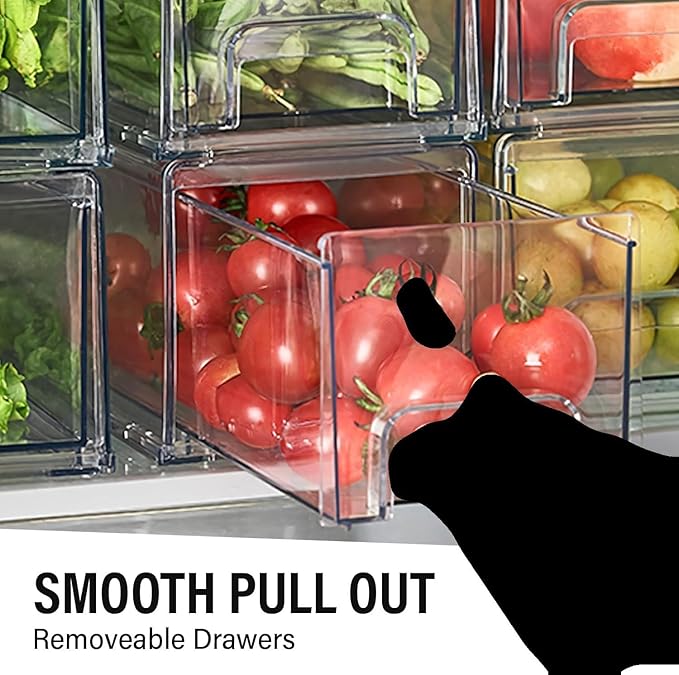 ShelfShaper Clear Plastic Storage Drawer Organizer Bins, Perfect for Kitchen Organization or Pantry Organization and Storage, Fridge Drawer Organizer Bins, Pantry Storage and Organization Bins - Image 6