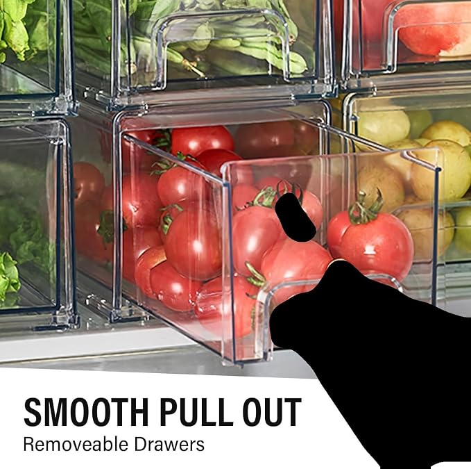 ShelfShaper Clear Plastic Storage Drawer Organizer Bins, Perfect for Kitchen Organization or Pantry Organization and Storage, Fridge Drawer Organizer Bins, Pantry Storage and Organization Bins - Image 6