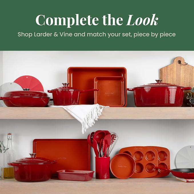 Larder & Vine 12-Piece Silicone Kitchen Cooking Utensils Set with Stainless Steel Handle and Ceramic Holder, Dishwasher Safe Set of Kitchen Essentials (Cabernet) - Image 7