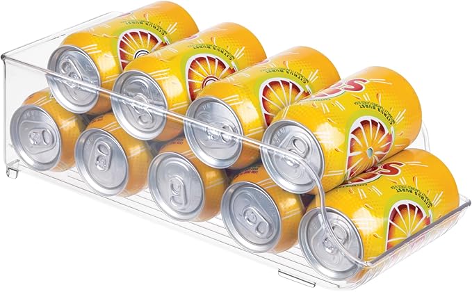 iDesign Soda Can Dispenser | For Refrigerator or Pantry, Clear, Made in USA by iDesign