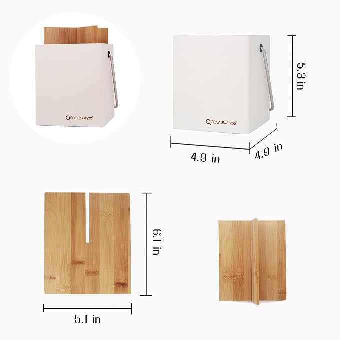 White Kitchen Utensils Set with Holder Silicone Cooking Utensils, Non-stick Durable Silicone & Beech Wood, Professional Heat-Resistant Set of 5 (Creamy White) - Image 3