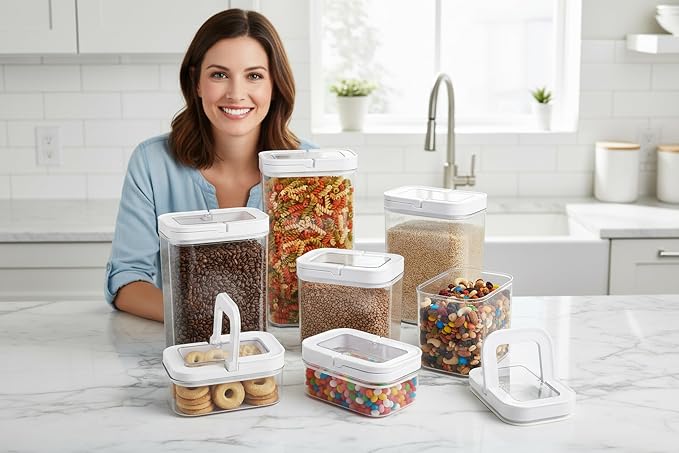 Airtight Food Storage Containers for Pantry, 7 Piece | FlipLock One-Hand Seal, Airtight Lids, For Flour, Sugar, Cereal & Snacks - Image 6
