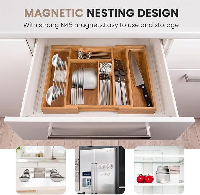 Magnetic Measuring Cups and Spoons Set-Heavy Duty 304 Stainless Steel，Double Measurement Markings，Set of 16 with Leveler for Measure Dry and Liquid Ingredients (khaki) - Image 5