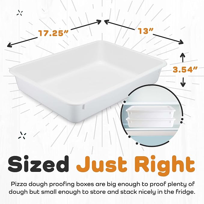 Pizza Dough Proofing Box, Commercial Grade 17.25" x 13", 2 Trays and Covers | Stackable - Image 5
