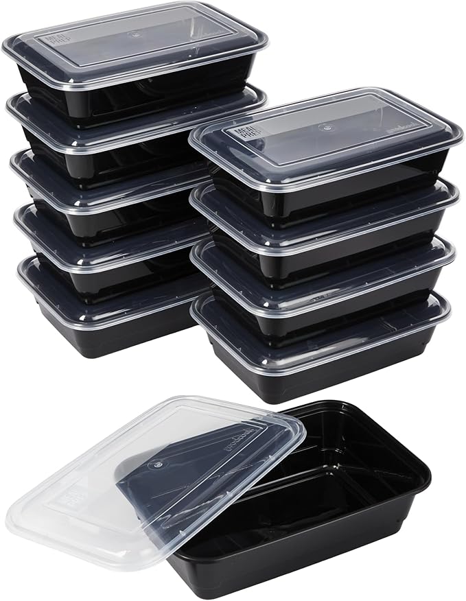 GoodCook Meal Prep Containers, Single Compartment 10-Pack | BPA-Free Reusable Food Storage, Microwave & Freezer Safe, Stackable Meal Prep Containers for Lunches and Snacks by GoodCook