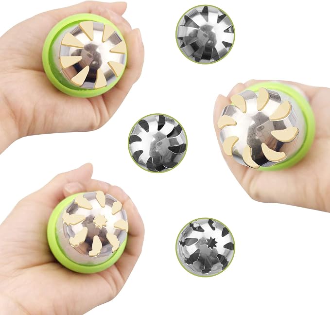 NANASO 20 PCS Stainless Steel Russian Piping Nozzles Set, Silver, Icing-tips for Cakes Cookies Decoration - Image 6