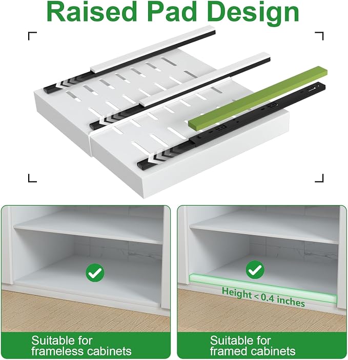 PAKETA 1 Pack Expandable Pull Out Cabinet Organizer,21" Deep | Pull Out Drawers for Cabinets with width from 12" to 20",Sliding Drawers for Cabinets with Upgrade 3 Slide Rails,hold 65 lbs - Image 4