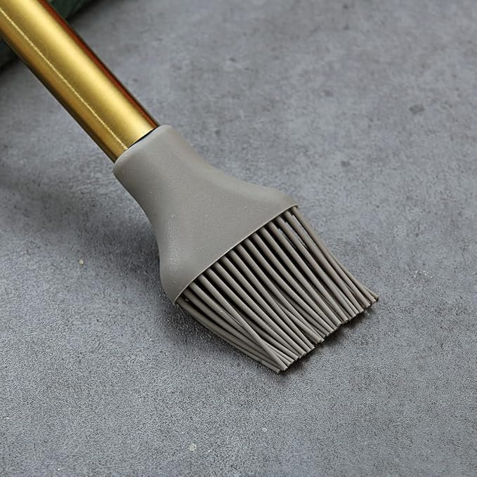 Gold Basting Brush, Berglander Non-stick Silicone Kitchen Brush For Cooking With Titanium Gold Plating Handle, Barbeque Brush, Pastry Brush, BBQ Brush, Dishwasher Safe, Easy to Clean - Image 4