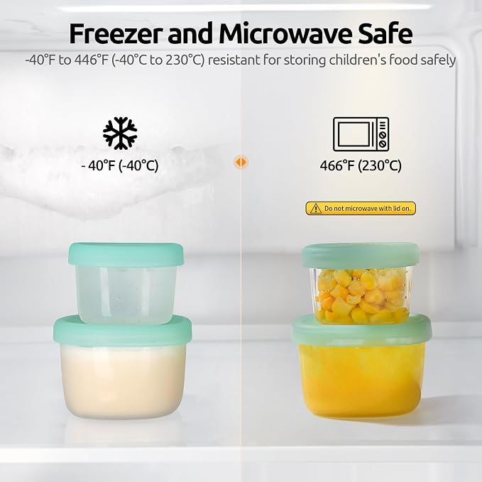 U-Taste Silicone Container with Lids, Small Mini Food Storage, 3oz * 2 | Food Grade Liquid Silicone, Leak-Proof Airtight Lids, Freezer & Microwave Safe, Mini Sauce Tupperware with Clear Measurements - Image 4