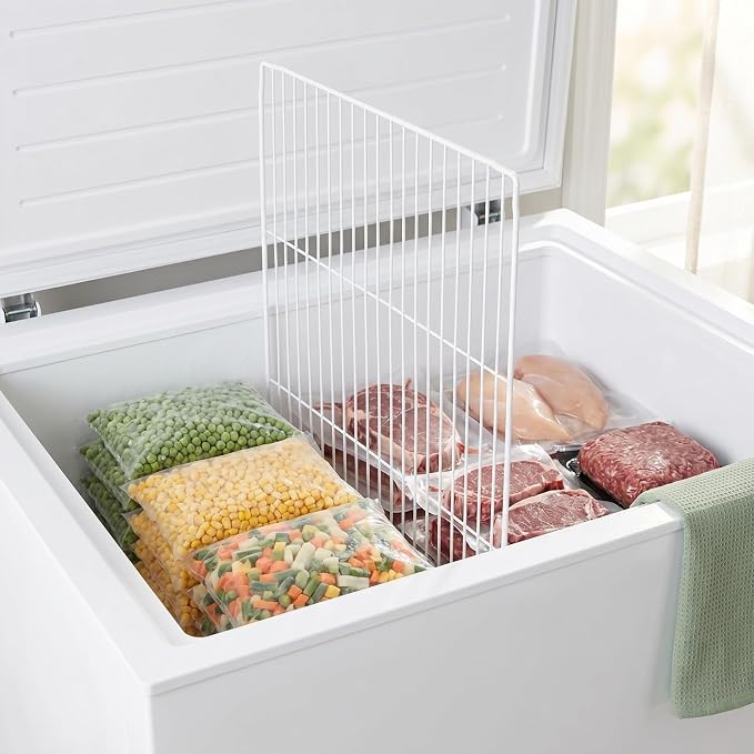 BESTYASH Freezer Partition Divider Chest Refrigerator Dividers 18.11X11.02X3.93In Wire Shelf Organizer for Home and Commercial Freezers Refrigerator Storage and Food Separation - Image 4