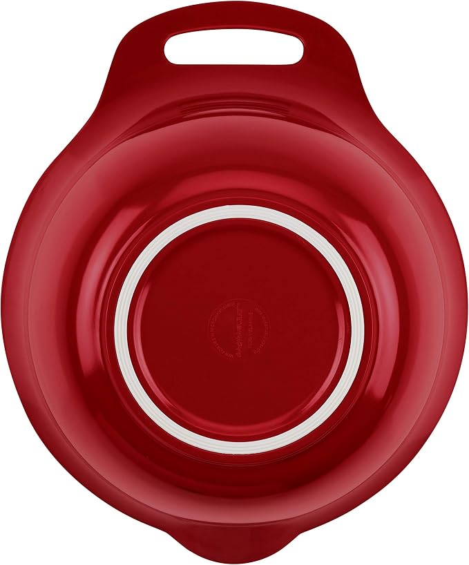 Rachael Ray Tools and Gadgets Nesting / Stackable Mixing Bowl Set with Pour Spouts and Handle - 4 and 5 Quarts, Red and Gray - Image 4