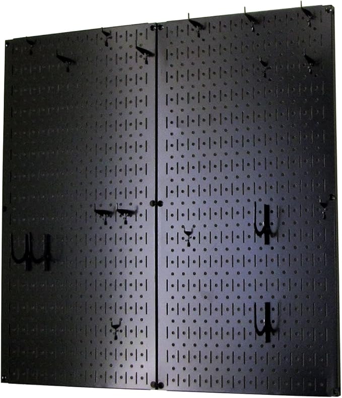 Wall Control Kitchen Pegboard Organizer Pots and Pans Storage Rack Organization Kit with Black Pegboard and Black Accessories - Image 2