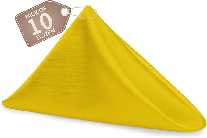 17x17-Inch Shantung Satin Cloth Napkins, Lemon, Set of 120 by UltimateTextile