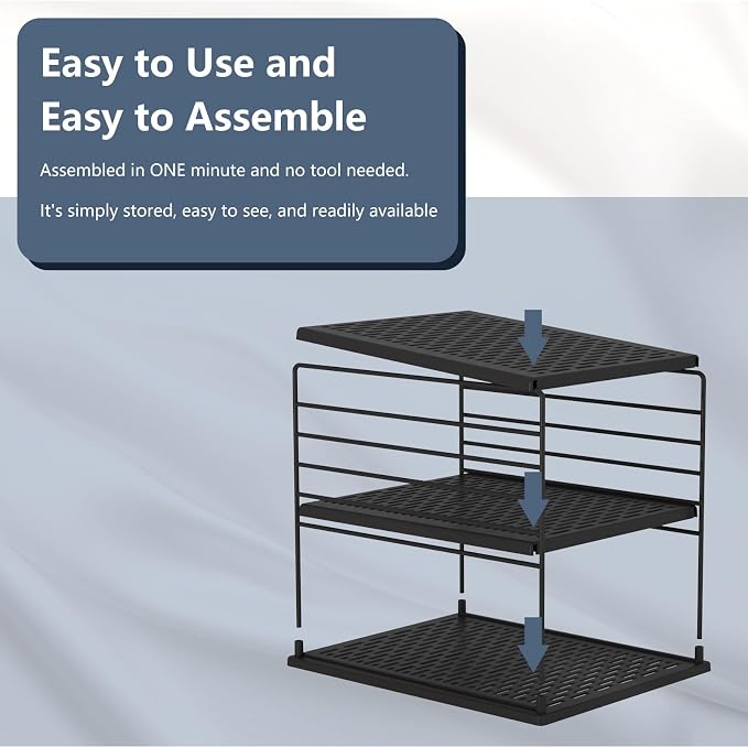 Pantry Organizer- Divided Compartment Holder for Aluminum Foil, Wraps & Baggie Boxes, Upgraded Shelf Storage - Image 3