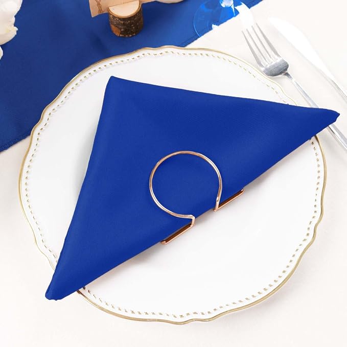 Efavormart Premium Cloth Napkins Set of 100, 20x20 Inch Royal Blue Seamless Dinner Napkins, Washable Linen Table Napkin Cloth with Hemmed Edges for Weddings, Party and Banquet - Image 8