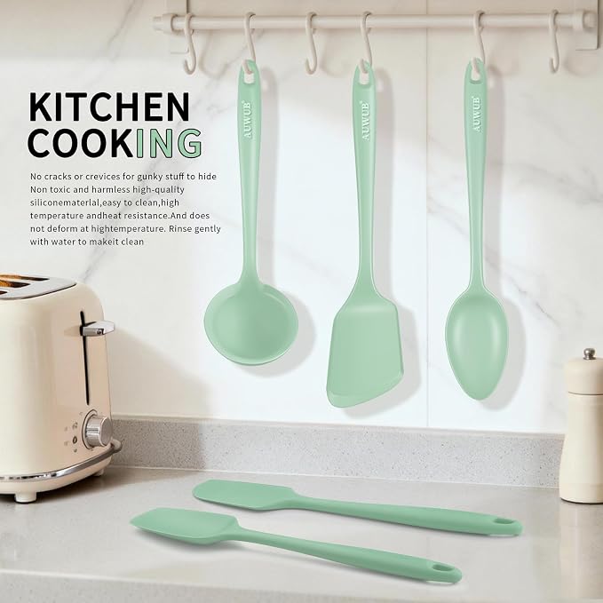 5PCS Silicone Kitchen Utensils Set, Heat Resistant Spatula Set | Cooking Tools Made of Food Grade BPA Free Silicone, Heat Resistant Design Protects Nonstick Cookware for Everyday Meals - Image 3