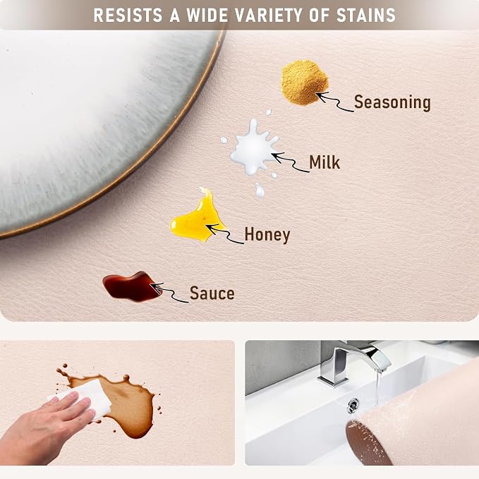 UnivoColors Placemats,Heat Resistant Placemats Set of 4 Washable 12 x 17 Inch,Waterproof Table Mats,Wipeable Pu Place Mats for Kitchen,Dining Room.Dark Grey - Image 5