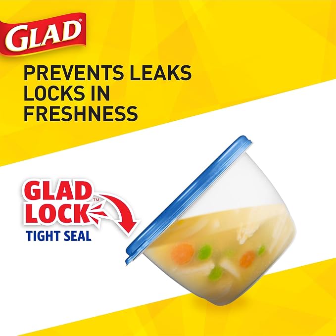 Glad GladWare Deep Dish Food Storage Containers, 64 Oz, 3 Count, 6-Pack | Lock-tight seal for soups, salads, and meal prep in a large rectangle format, microwave and dishwasher safe - Image 9
