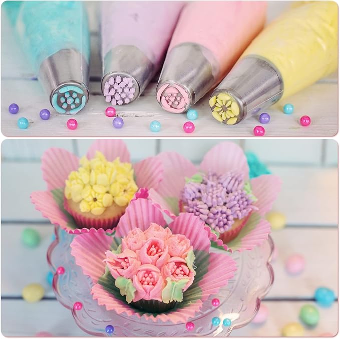 Cake Decorating Kit,Piping Bags and Tips Set,Cake Decorating Supplies,Frosting Piping Kit,Cake Baking Supplies for Beginners (488PCS) - Image 4