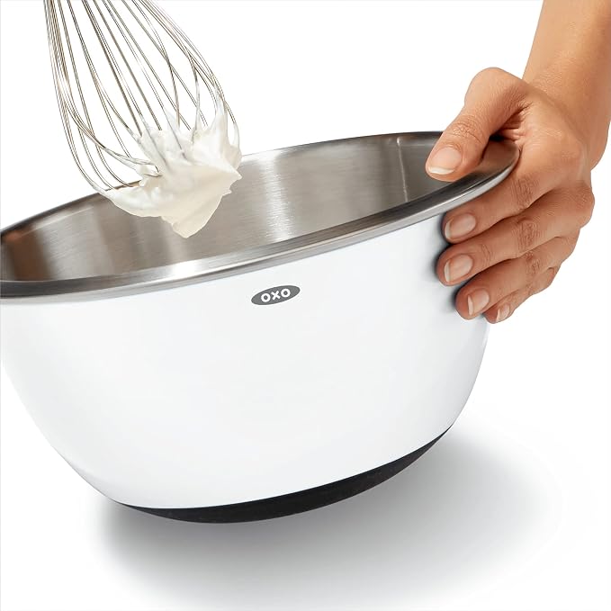 OXO Good Grips Mixing Bowl Set - 3-Piece, Stainless Steel | Nesting Bowls For Baking And Cooking, Non-Slip Base, Dishwasher Safe - Image 10