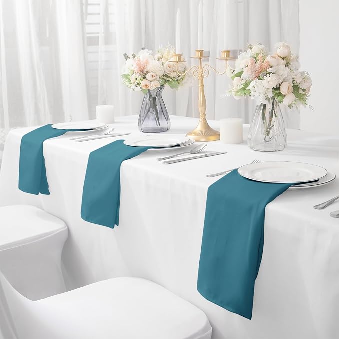 Bailarina Cloth Napkins Set of 80,17x17 inches Dinner Napkins Cloth Washable,Polyester Square Table Cloth Napkin Bulk with Hemmed Edges Ideal for Banquets, Parties and Weddings-Peacock Blue - Image 6