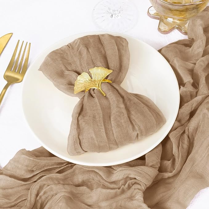 DeZerlor Nude Cheesecloth Napkins Fall Cloth Napkins Set of 30 for Party | Reusable Cloth Napkins Bulk, for Wedding Bridal Baby Shower Dinner Cocktail Birthday Home, 21x21 Inches - Image 3