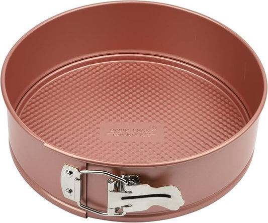 David Burke 9" Springform Pan – Carbon Steel Cheesecake Mold with Removable Bottom, Oven Safe, PFTE & PFOA Free – Rose Gold by David+Burke
