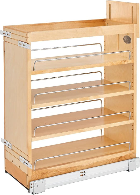 Rev-A-Shelf 10.25" Pullout Storage Organizer for Base Kitchen/Bathroom Cabinets w/Soft-Close Full Extension Slides & Adjustable Shelves, 448-BCSC-9C by Rev-A-Shelf