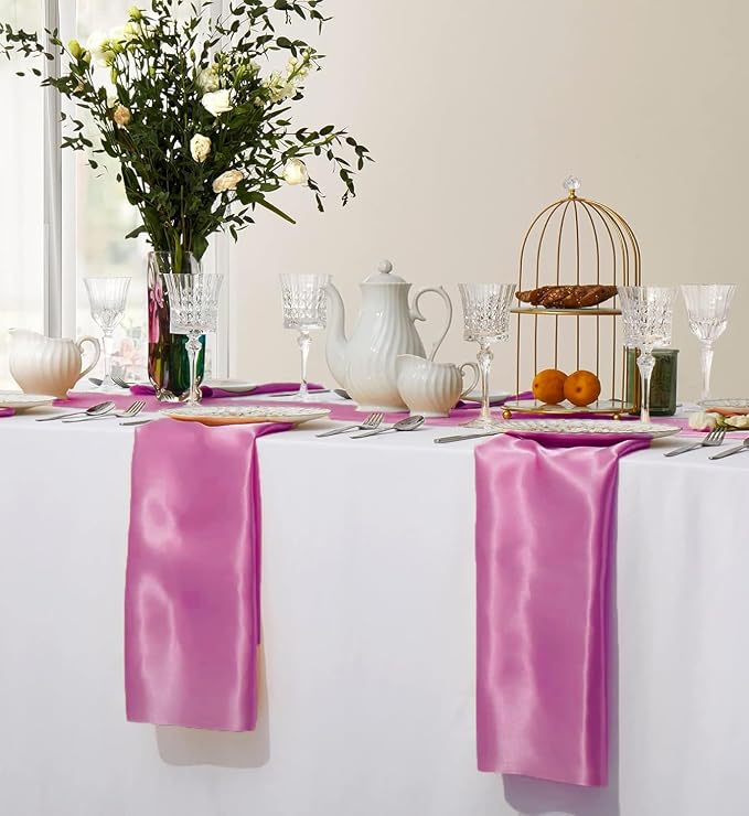 MDS® Pack of 150 Satin Napkins 12 x 12 Inch, Soft Silky Reusable Cloth Dinner Table Napkins for Wedding Décor, Reception, Birthday, Parties, Banquets, Catering, Restaurants & Hotel - Dusty Pink - Image 5
