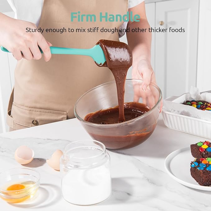 U-Taste Multicolors 18/8 Stainless Steel Measuring Cups and Spoons Set of 10 and Aqua Sky 600ºF High Heat-Resistant Silicone Spatula Set of 4 - Image 9