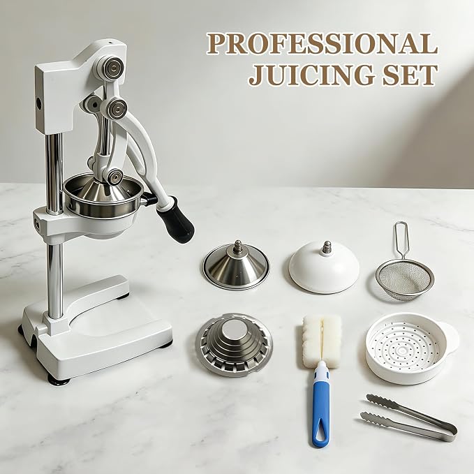 Manual Juicer Commercial Citrus Juicer Press with Suction Base Heavy Duty Lemon Squeezer 2-in-1 Dual Head Stainless Steel Cone for Orange Grapefruits Pomegranate Easy Clean - Image 3