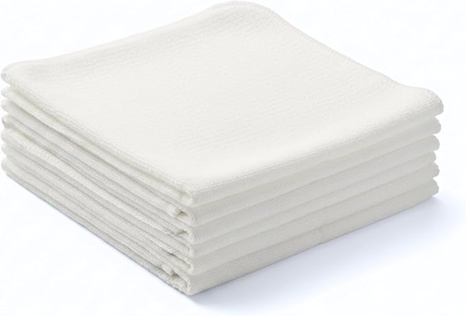 Flour Sack Shop Towels, Natural Cotton Cleaning Towels 14" x 12", Pack of 6 Reusable Absorbent Towels for Garage, Automotive, Workshop, Kitchen Cleaning, Polishing, Dusting & Multi-Purpose Use by LITOLinenandTowel