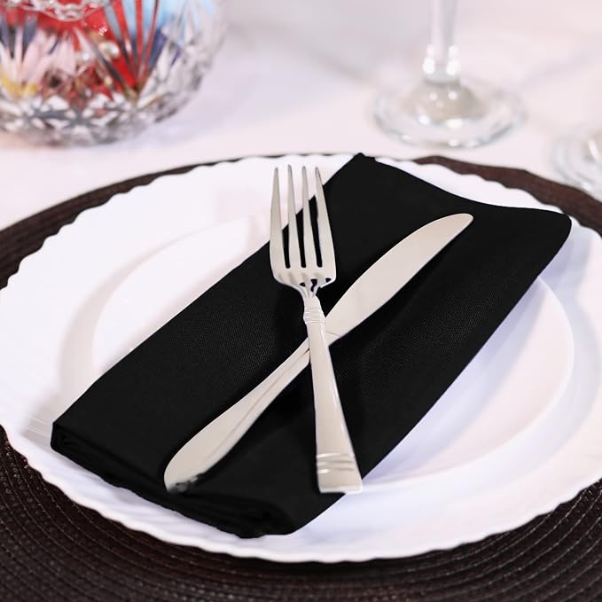 Bulk 144-Pack Hotel Cloth Napkins, 20" x 20", Wrinkle Resistant, Black | High Volume Collection for Restaurants, Catering & Event Venues, Washable & Reusable - Image 5