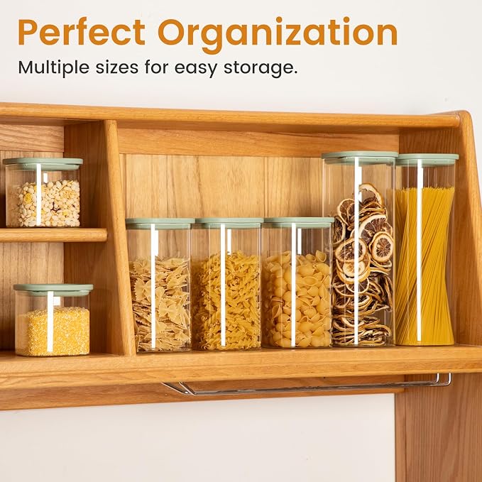 Glass Storage Jars with Lids, 2.5 Qt 3 pack | Borosilicate Glass, Glass Lid, Large Capacity Glass Food Storage for Pasta, Flour, Cereal, Cookies, Nuts, Coffee - Image 5