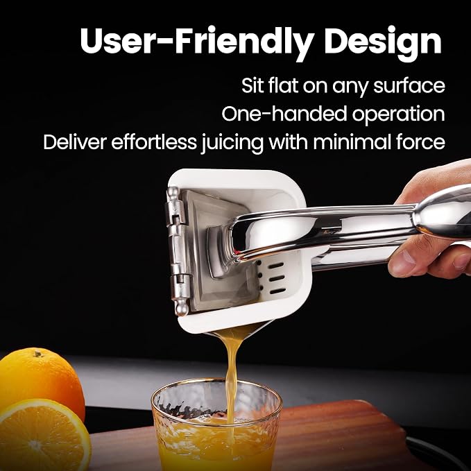 Gourmet Easy Stainless Steel Lemon Squeezer/Citrus Juicer 5-Year Warranty | Heavy-Duty Constructed Stainless Steel, Senior Friendly Easy Press / Clean, Suitable for Lemon, Lime, Orange - Image 5