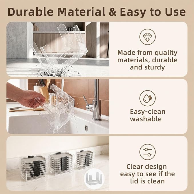 3PCS Food Container Lid Organizer Fit for Rubbermaid Brilliance Nap-on Lids | Clear Acrylic Stackable Lid Holder Rack, Holds 24 Lids, Fits 0.5, 1.3, 3.2 & 4.7 Cup Lids, Stackable Kitchen Storage - Image 3
