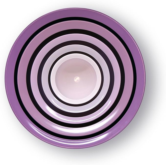 5-Piece Non-Spill Plastic Mixing Bowl Set, Dusty Plum | Reusable Nesting Kitchen Bowls with Concave Inner Lip and Non-Slip Base - Image 2