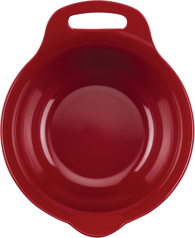 Rachael Ray Tools and Gadgets Nesting / Stackable Mixing Bowl Set with Pour Spouts and Handle - 2 and 3 Quarts, Red and Gray - Image 5
