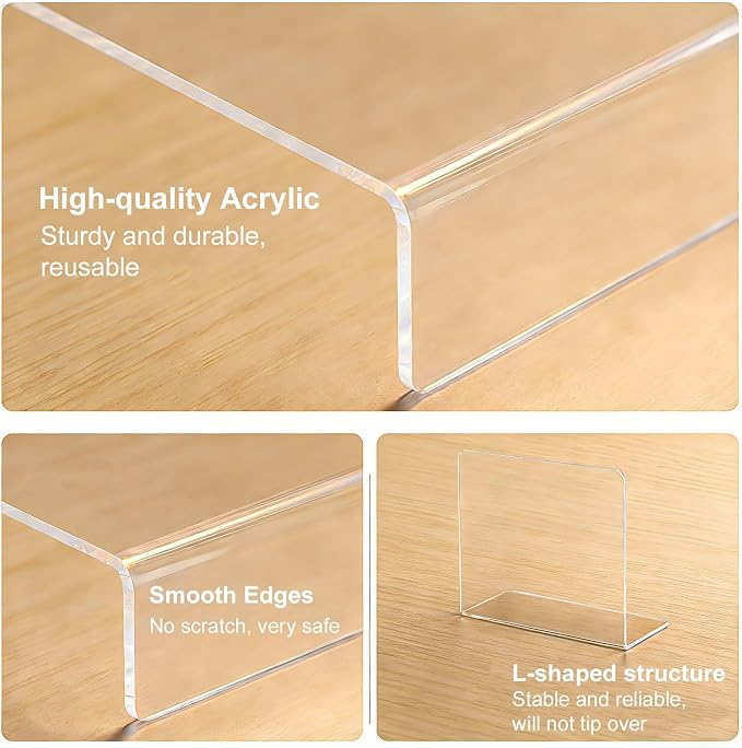 SortNStore Shelf Dividers for Closet Organization: 10" Tall x 12" Deep | Adhesive Separators Features Acrylic Material and Provides Storage for Clothes and Purses in Bedroom Cabinets(8-Pack) - Image 8