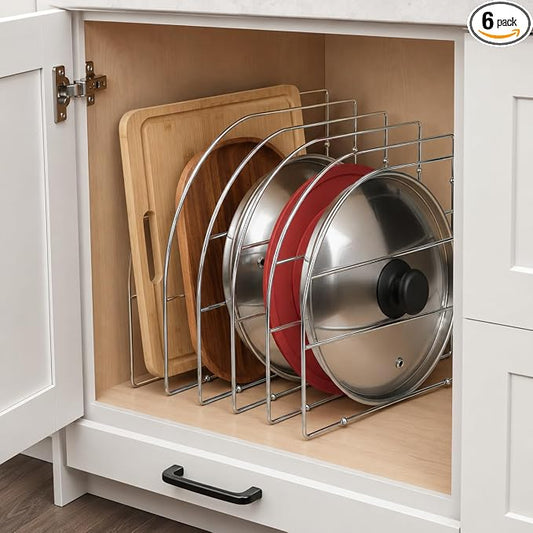 HOLDN’ STORAGE Cabinet Shelf Dividers, 16.5" W x 12" H, 6 Pack | Keeps Bakeware, Cutting Boards, Trays, And Cookie Sheets Neatly Divided, Visible, And Easy To Access by HOLDN%E2%80%99STORAGE