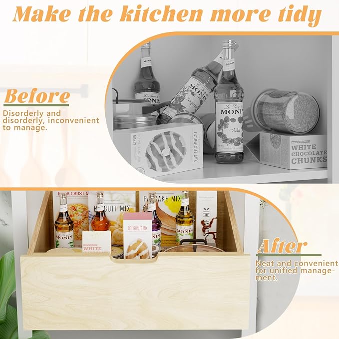 Pull Out Cabinet Organizer, Slide Out Wood Drawer, Pull Out Drawers for Cabinets, 8" High Pull Out Shelf for Kitchen Cabinet Pantry, 22½" W×21" D | Cabinet Pull Out Organizer, Pull Out Drawers for Cabinets, 8" High Pull Out Shelf for Kitchen Cabinet Pa... - Image 6